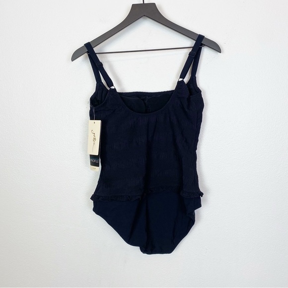 Profile by Gottex Cote D'Azur D Cup One Piece Swimsuit Ruffle Black - Picture 4 of 6